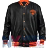 New York Knicks Varsity Black And Orange Jacket