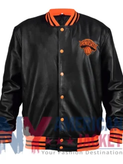 New York Knicks Varsity Black And Orange Jacket