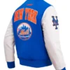 New York Mets City Arch Blue and White Varsity Jacket for Men and Women