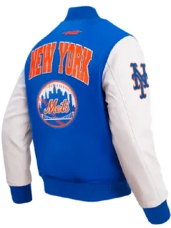 New York Mets City Arch Blue and White Varsity Jacket for Men and Women
