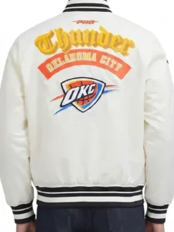 Oklahoma City Thunder Best of Rib Off-White Satin Jacket