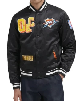 Oklahoma City Thunder Best of Rib Satin Black Jacket
