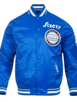 Philadelphia 76ERS City Edition 24-25 Rib Blue Satin Jacket