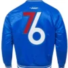 Philadelphia 76ERS City Edition 24-25 Rib Satin Blue Jacket