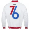 Philadelphia 76ERS City Edition 24-25 Rib Satin White Jacket