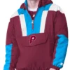 Philadelphia Phillies Charger Burgundy Half-Zip Pullover Jacket