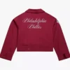 Philadelphia Phillies Cropped Burgundy Mechanic Jacket Back