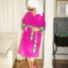 Poppi Pink Terry Towel Bathrobe