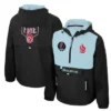 Portland Fire Legends Challenger Half Zipper Light Blue and Black Hooded Jacket for Men and Women