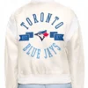 Printed Logo Toronto Blue Jays Varsity Satin Jacket