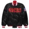 San Francisco 49ers Blackout Full-Snap Black Satin Jacket