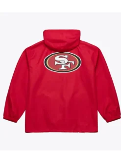 San Francisco 49ers Coaches Scarlet Windbreaker Hooded Jacket