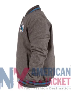 San Jose Sharks Gray Varsity Wool Jacket