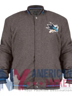 San Jose Sharks Gray Wool Varsity Jacket