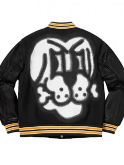 Supreme Bone Black Varsity Letterman Jacket