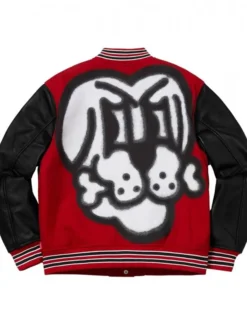 Supreme Bone Red Varsity Letterman Jacket