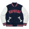 Supreme Bone Varsity Navy Letterman Jacket