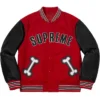 Supreme Bone Varsity Red Letterman Jacket