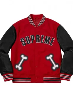 Supreme Bone Varsity Red Letterman Jacket