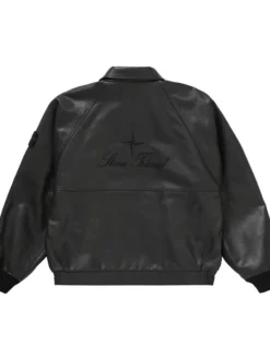 Supreme Island Stone Leather Bomber Jacket