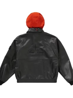 Supreme Stone Island Bomber Leather Jacket