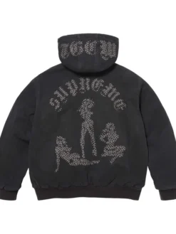 Supreme The Great China Wall Black Hooded Work Jacket