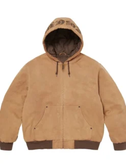 Supreme The Great China Wall Brown Hooded Work Jacket