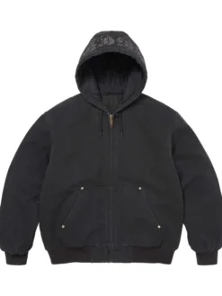 Supreme The Great China Wall Hooded Black Work Jacket