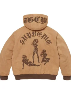 Supreme The Great China Wall Hooded Brown Work Jacket