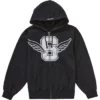 Supreme Wings Zip-Up Black Hooded Sweatshirt