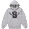 Supreme Wings Zip-Up Grey Hooded Sweatshirt