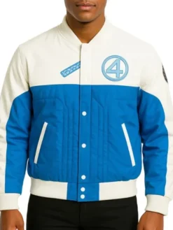 The Fantastic Four First Steps Blue and White Jacket