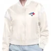 Toronto Blue Jays Printed Logo Satin Varsity Jacket