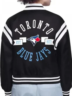 Toronto Blue Jays Printed Logo Varsity Satin Jacket