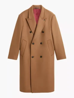 Travis Kelce Tommy Hilfiger New York Label Relaxed Double-Breasted Wool-Blend Coat front view