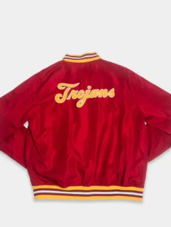 USC Trojans Full-Snap Satin Vintage Bomber Jacket