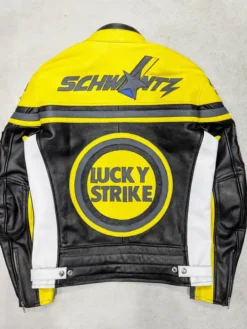 Vintage Lucky Strike Motorcycle Racing Leather Jacket
