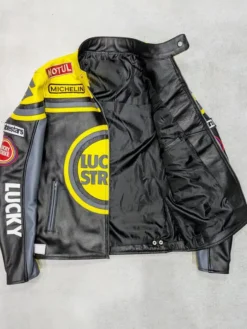 Vintage Lucky Strike Racing Motorcycle Leather Jacket