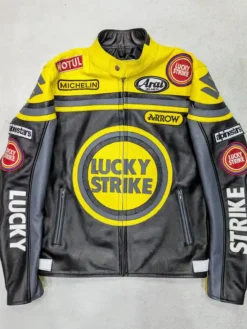 Vintage Motorcycle Lucky Strike Racing Leather Jacket