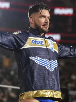 WWE 2026 Monday Night RAW Ethan Page Blue Satin Jacket