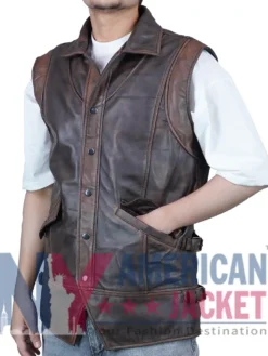 Weathered Gothic Handcrafted Leather Vest