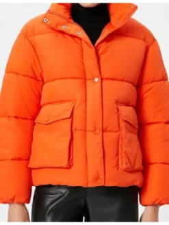 Zendaya The Drama 2026 Orange Puffer Jacket