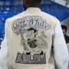 2022 Off White x AC Milan Abloh Cream Varsity Jacket for Men and Women