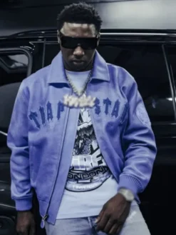 Alternative view of AVIREX X TRAPSTAR Blue Leather Jacket