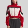 Adidas Blocking Cropped Red Jacket