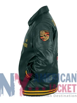 Aime Leon Dore Porsche Green Leather Jacket