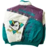 Anaheim Ducks Vintage Bomber Full Snap Jacket For Men and Women
