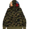 Bape 1st Camo Full-Zip Shark Green Hoodie