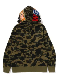 Bape 1st Camo Full-Zip Shark Green Hoodie