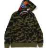 Bape 1st Camo Shark Full-Zip Green Hoodie